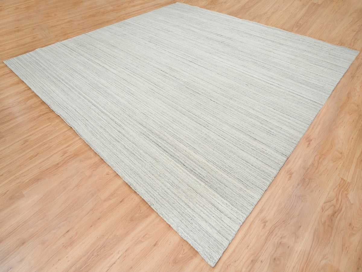 Modern / Contemporary hand-knotted wool rug in Ivory, 12' x 12'1" — SKU O064994 (view 3)