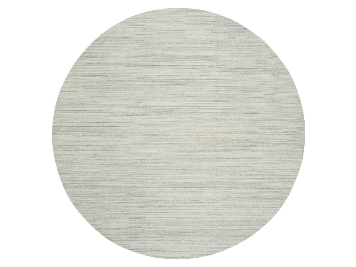 Modern / Contemporary hand-knotted wool rug in Ivory, 12'1" x 12'1" — SKU O065000