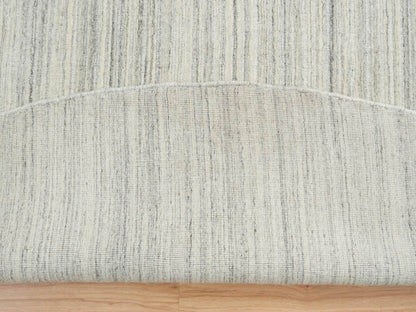 Ivory 12'1" x 12'1" Modern and Contemporary Handloom Wool Rug - Sku: O065000