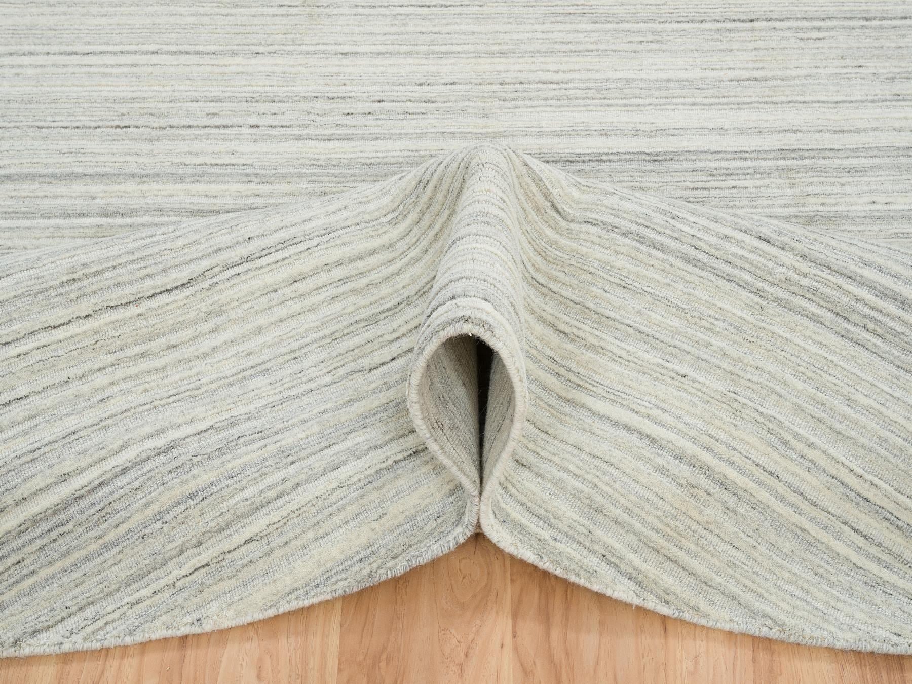 Modern / Contemporary hand-knotted wool rug in Ivory, 12'1" x 12'1" — SKU O065000 (view 5)
