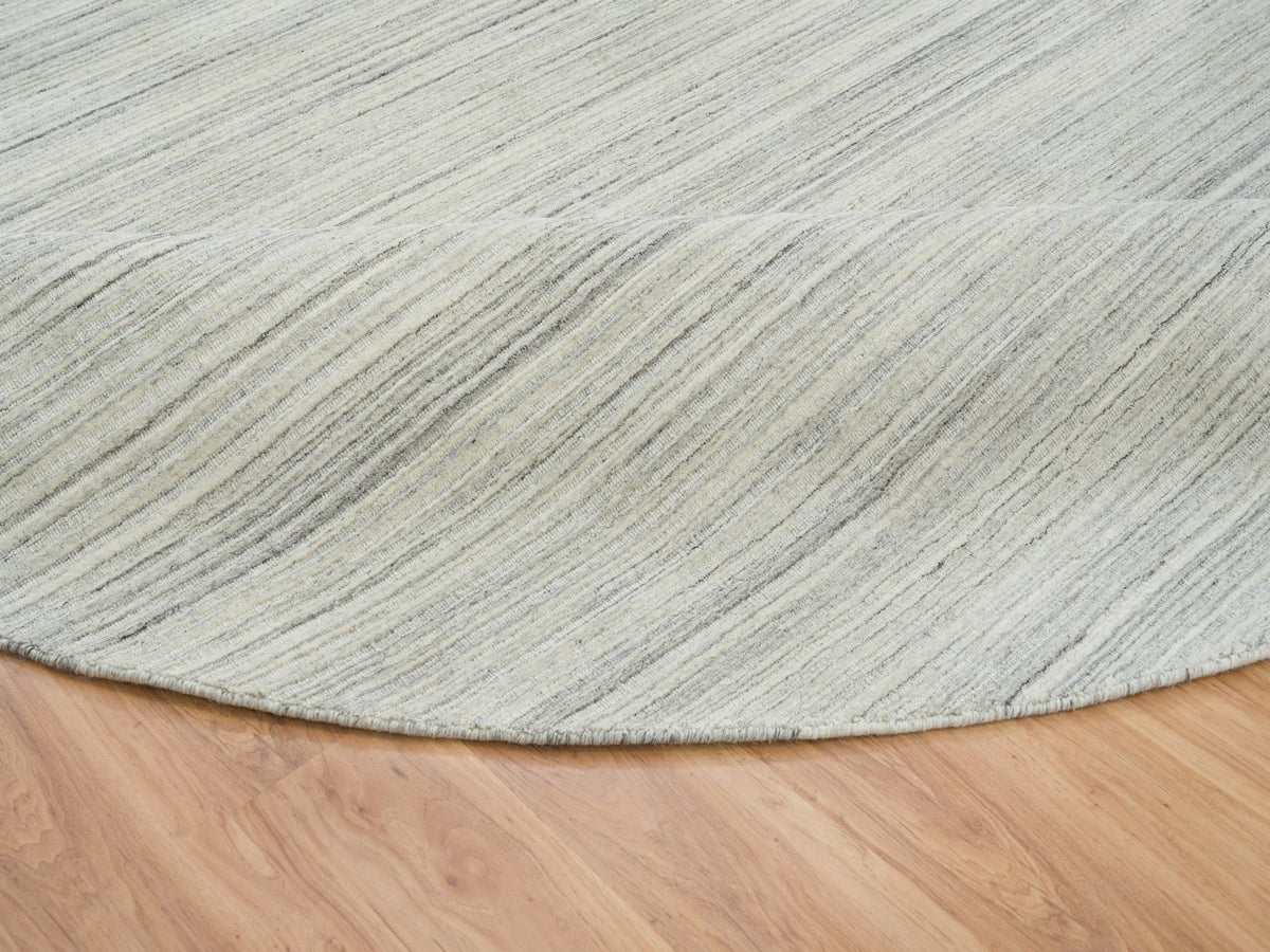 Modern / Contemporary hand-knotted wool rug in Ivory, 12'1" x 12'1" — SKU O065000 (view 6)