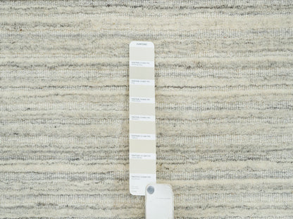 Modern / Contemporary hand-knotted wool rug in Ivory, 12'1" x 12'1" — SKU O065000 (view 7)