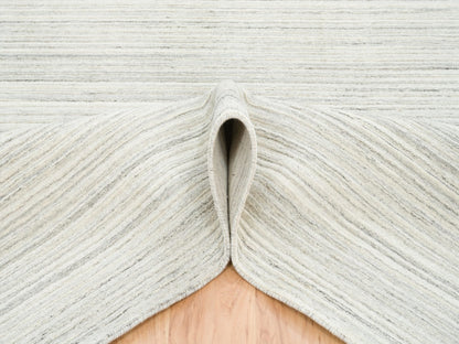 Ivory 6'1" x 9'0" Modern and Contemporary Handloom Wool Rug - Sku: O065008