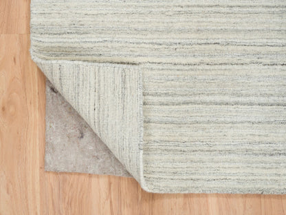 Ivory 6'2" x 6'0" Modern and Contemporary Handloom Wool Rug - Sku: O065010