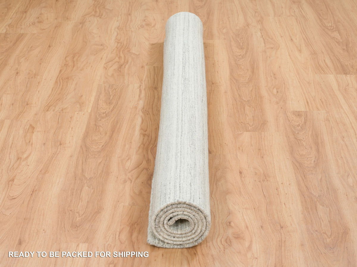 Modern / Contemporary hand-knotted wool rug in Ivory, 6' x 6'2" — SKU O065010 (view 6)