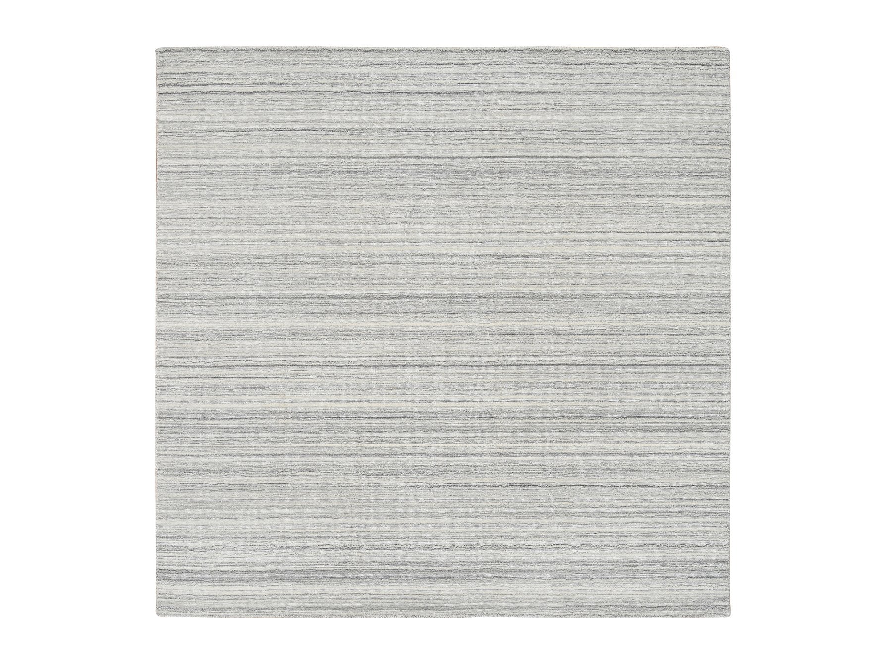Modern / Contemporary hand-knotted wool rug in Gray, 6'1" x 6'1" — SKU O065012