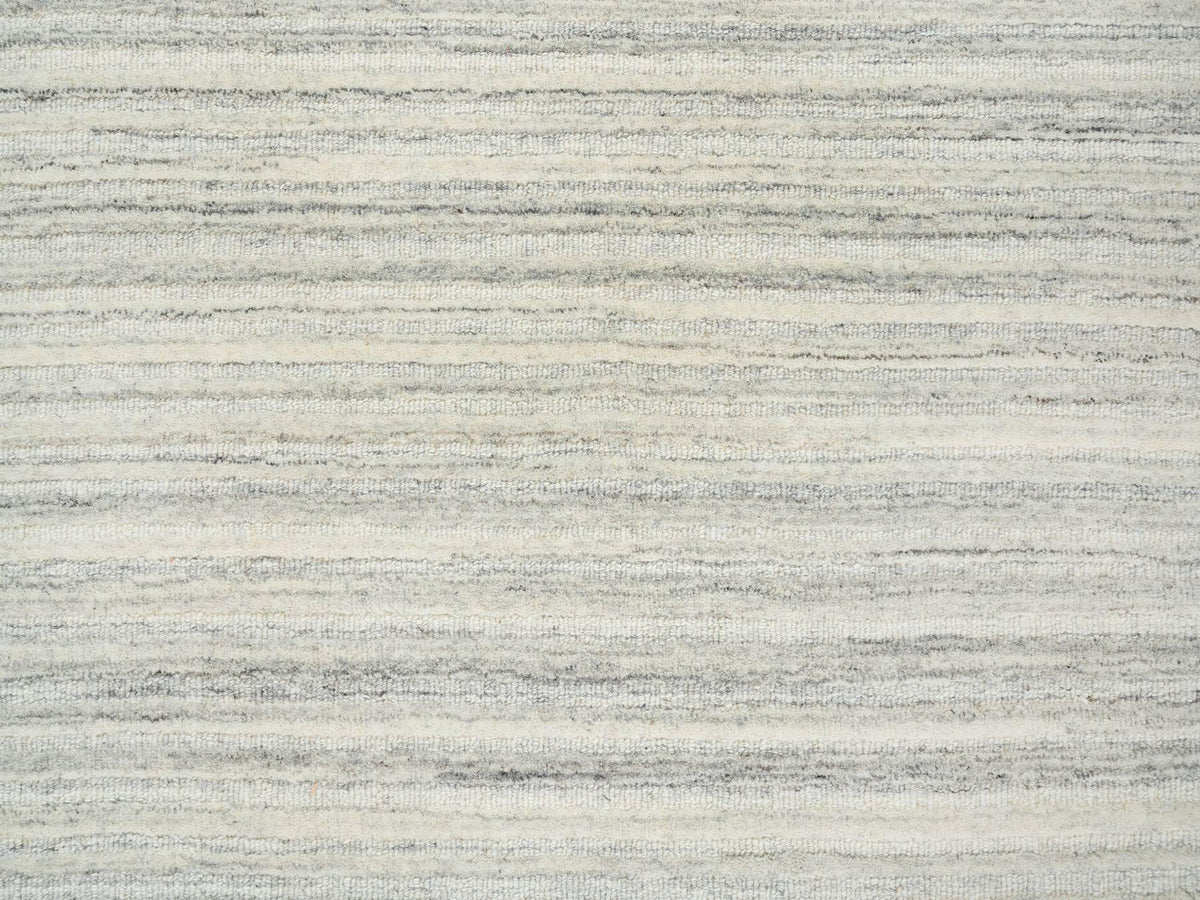 Modern / Contemporary hand-knotted wool rug in Ivory, 6'1" x 6'1" — SKU O065014 (view 5)