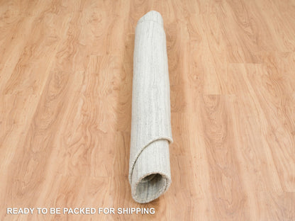 Modern / Contemporary hand-knotted wool rug in Ivory, 6'1" x 6'1" — SKU O065014 (view 6)