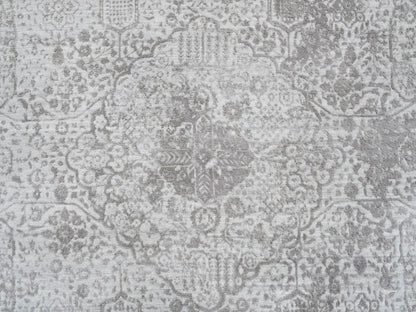Transitional hand-knotted wool/silk rug in Gray, 10' x 10' — SKU O065016 (view 8)