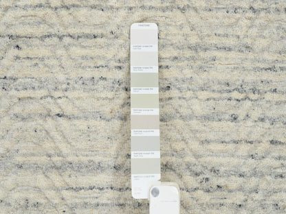 Beige 5'10" x 5'10" Modern and Contemporary Handloom Wool Rug - Sku: O065024