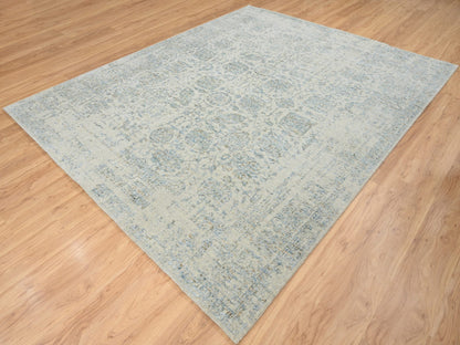 Tabriz Transitional hand-knotted wool/silk rug in Gray, 8'1" x 10' — SKU O065034 (view 3)