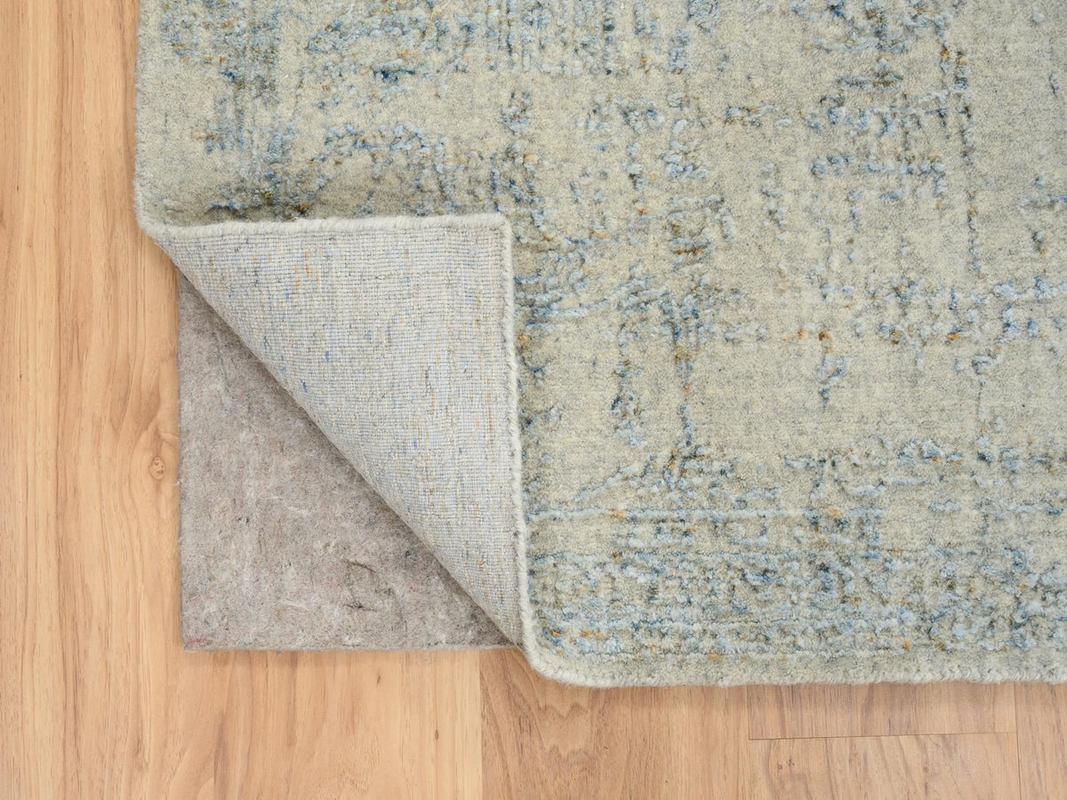 Tabriz Transitional hand-knotted wool/silk rug in Gray, 8'1" x 10' — SKU O065034 (view 4)