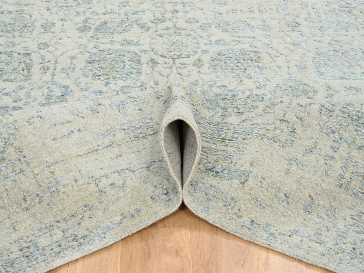 Tabriz Transitional hand-knotted wool/silk rug in Gray, 8'1" x 10' — SKU O065034 (view 5)