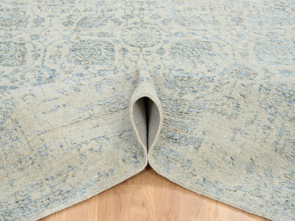 Tabriz Transitional hand-knotted wool/silk rug in Gray, 8'1" x 10' — SKU O065034 (view 5)