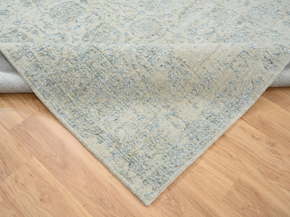Tabriz Transitional hand-knotted wool/silk rug in Gray, 8'1" x 10' — SKU O065034 (view 6)