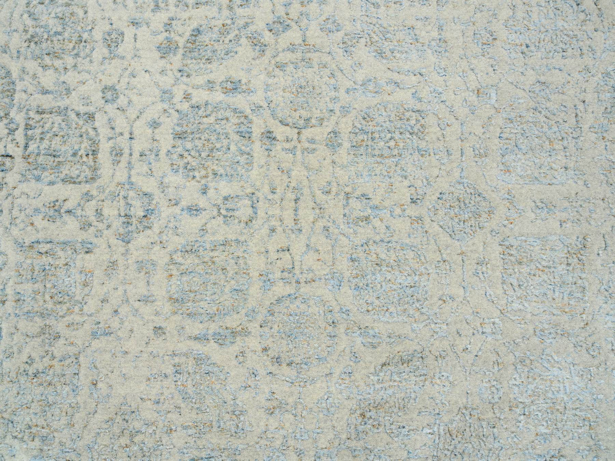 Tabriz Transitional hand-knotted wool/silk rug in Gray, 8'1" x 10' — SKU O065034 (view 8)