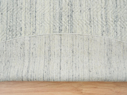 Beige 11'9" x 11'9" Modern and Contemporary Handloom Wool Rug - Sku: O065038