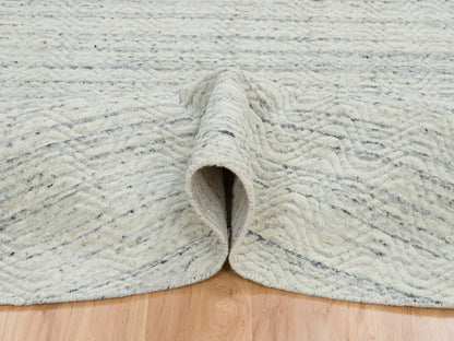 Beige 11'9" x 11'9" Modern and Contemporary Handloom Wool Rug - Sku: O065038