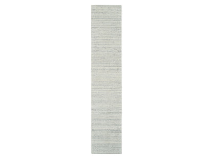 Beige 2'5" x 12'0" Modern and Contemporary Handloom Wool Rug - Sku: O065041