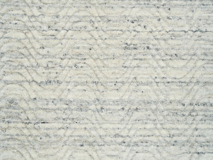 Beige 2'5" x 12'0" Modern and Contemporary Handloom Wool Rug - Sku: O065041