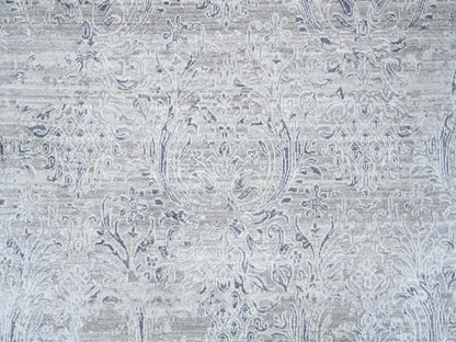 Transitional hand-knotted wool/silk rug in Gray, 11'9" x 15' — SKU O065042 (view 8)