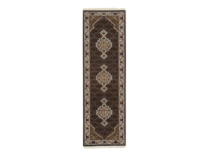 Black 2'0" x 8'1" Fine Oriental Hand knotted Wool Rug - Sku: O065067