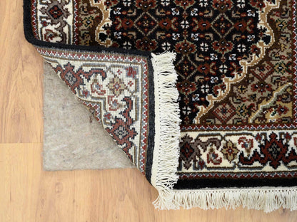 Black 2'0" x 8'1" Fine Oriental Hand knotted Wool Rug - Sku: O065067