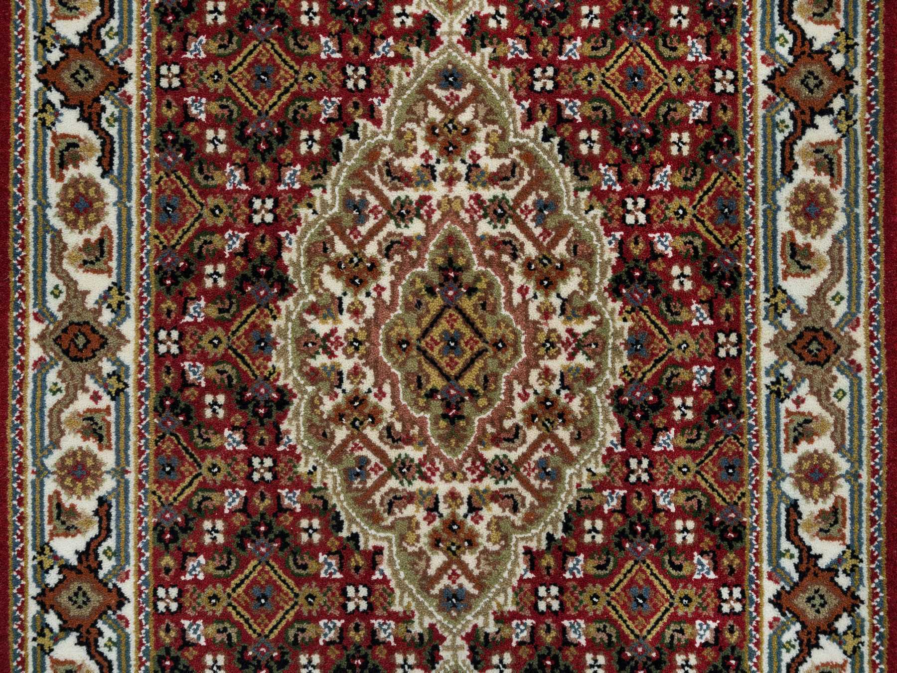 Tabriz Fine Oriental hand-knotted wool rug in Red & Ivory, 2' x 4'2" — SKU O065083 (view 5)