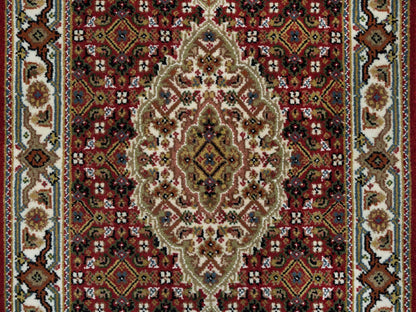 Tabriz Fine Oriental hand-knotted wool rug in Red & Ivory, 2' x 4'2" — SKU O065083 (view 5)