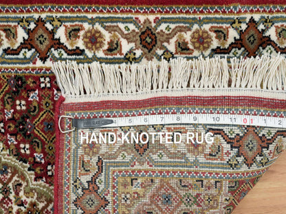 Tabriz Fine Oriental hand-knotted wool rug in Red & Ivory, 2' x 4'2" — SKU O065083 (view 8)