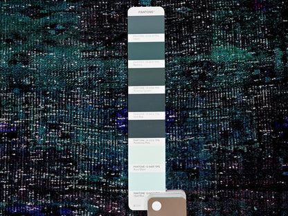 Vintage hand-knotted wool runner in Overdyed & Green, 2'8" x 9'6" — SKU O0650 (view 4)