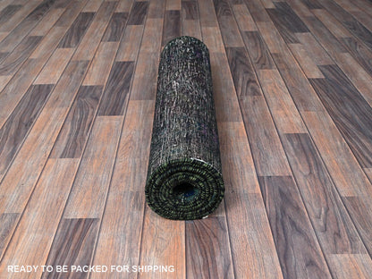Overdyed 2'8" x 9'6" Vintage Hand knotted Wool Rug - Sku: O0650