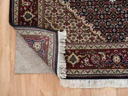 Black 4'1" x 6'0" Fine Oriental Hand knotted Wool Rug - Sku: O065101