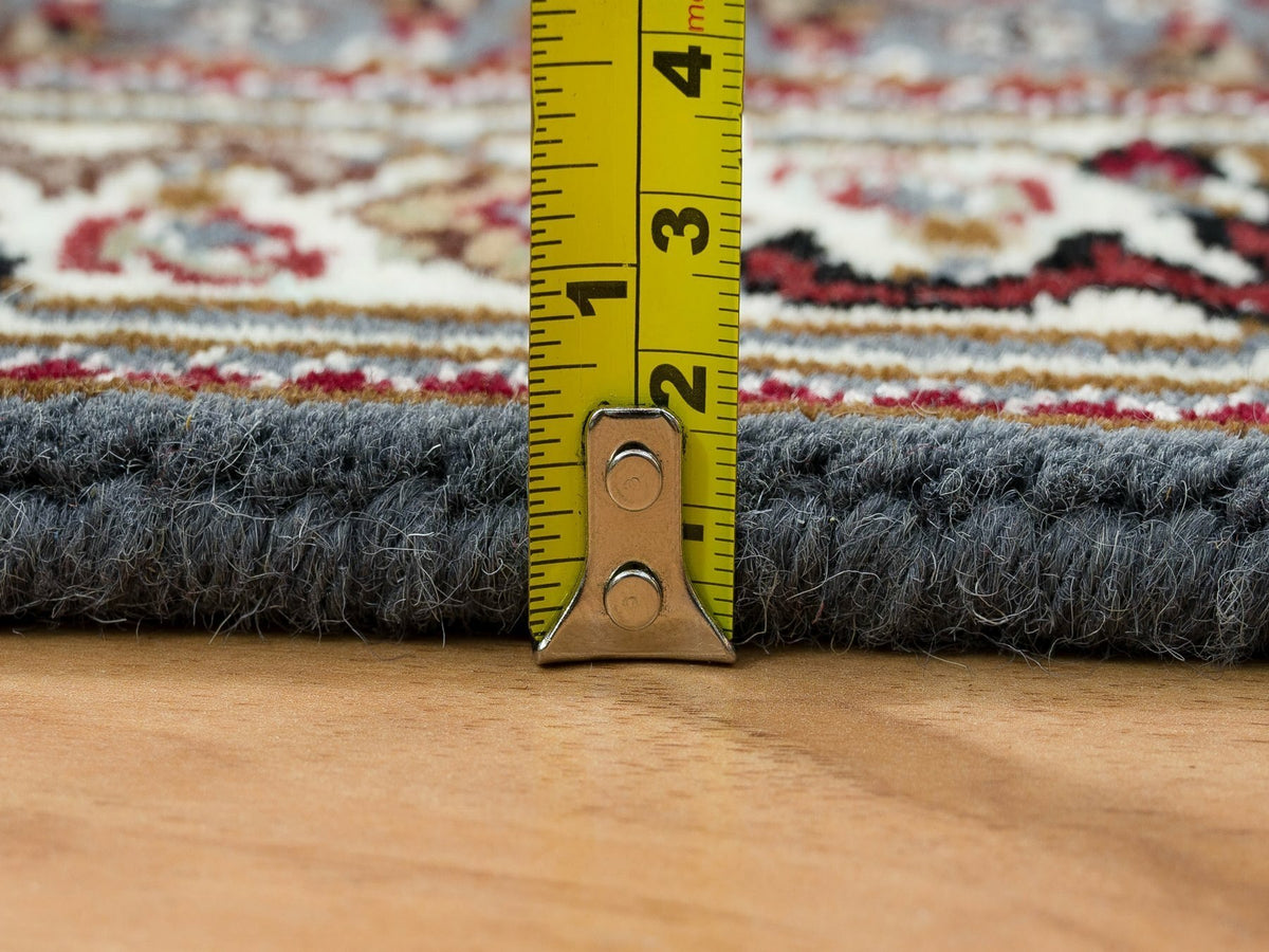 Tabriz Fine Oriental hand-knotted wool runner in Gray & Ivory, 2' x 8'5" — SKU O065105 (view 7)
