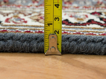 Tabriz Fine Oriental hand-knotted wool runner in Gray & Ivory, 2' x 8'5" — SKU O065105 (view 7)