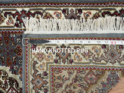 Tabriz Fine Oriental hand-knotted wool runner in Gray & Ivory, 2' x 8'5" — SKU O065105 (view 8)
