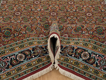 Red 6'1" x 9'0" Traditional Hand knotted Wool Rug - Sku: O065108