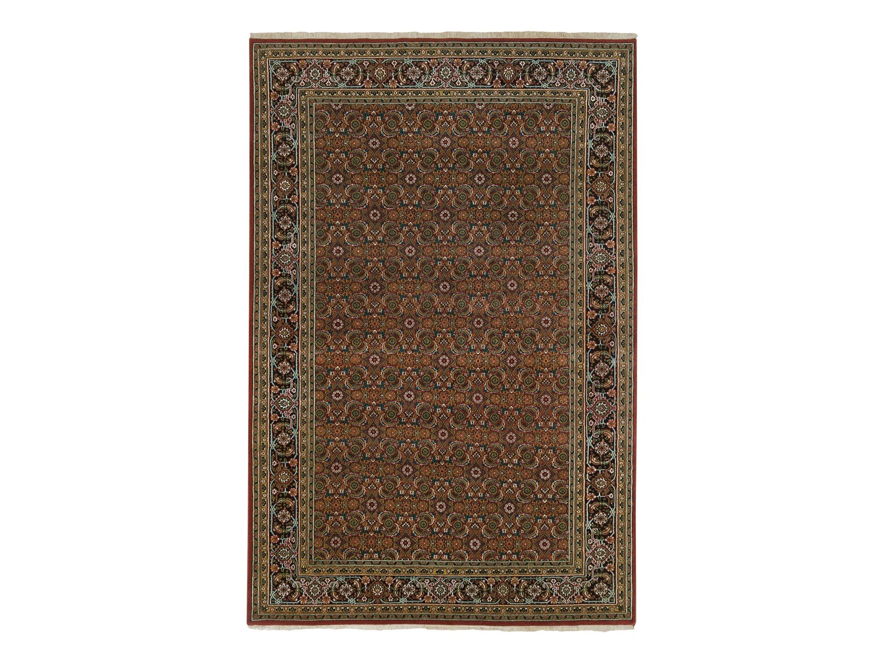 Herati Fine Oriental hand-knotted wool rug in Red & Midnight Blue, 6' x 9'5" — SKU O065109