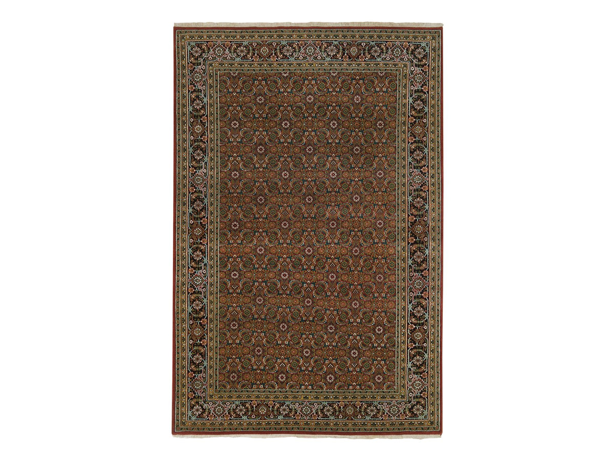 Herati Fine Oriental hand-knotted wool rug in Red & Midnight Blue, 6' x 9'5" — SKU O065109