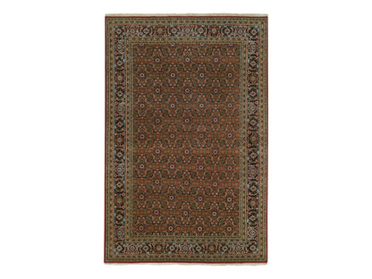 Herati Fine Oriental hand-knotted wool rug in Red & Midnight Blue, 6' x 9'5" — SKU O065109