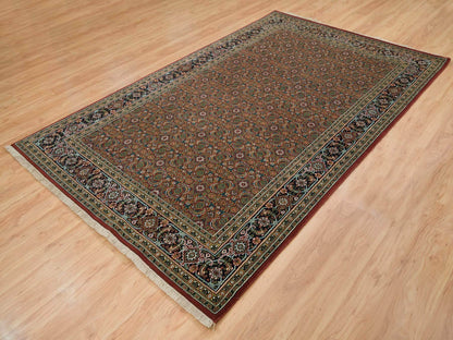 Red 6'0" x 9'5" Traditional Hand knotted Wool Rug - Sku: O065109