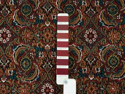 Herati Fine Oriental hand-knotted wool rug in Red & Midnight Blue, 6' x 9'5" — SKU O065109 (view 7)