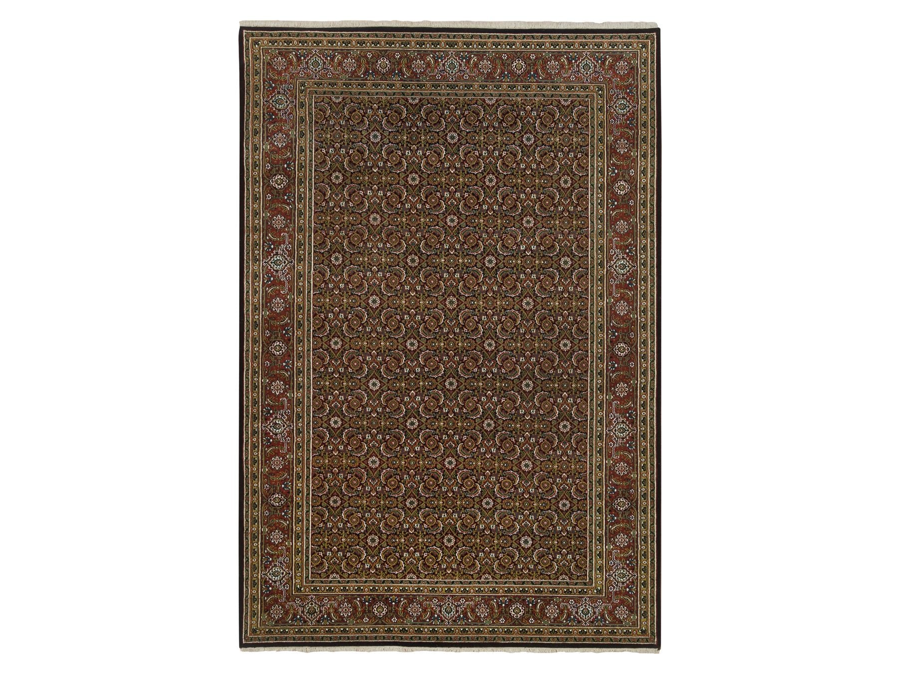 Herati Fine Oriental hand-knotted wool rug in Black & Red, 5'10" x 9'1" — SKU O065115