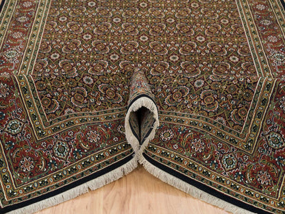 Black 5'10" x 9'1" Fine Oriental Hand knotted Wool Rug - Sku: O065115