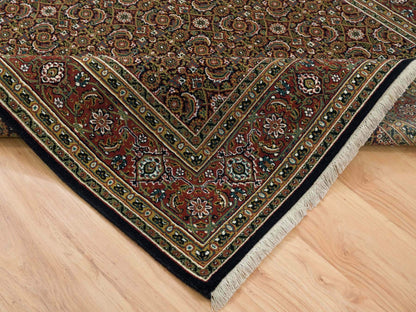 Black 5'10" x 9'1" Fine Oriental Hand knotted Wool Rug - Sku: O065115