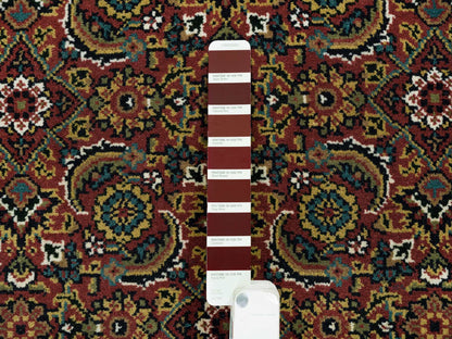 Herati Fine Oriental hand-knotted wool rug in Red & Midnight Blue, 4'2" x 6' — SKU O065119 (view 4)