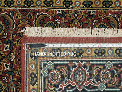 Herati Fine Oriental hand-knotted wool rug in Red & Midnight Blue, 4'2" x 6' — SKU O065119 (view 8)