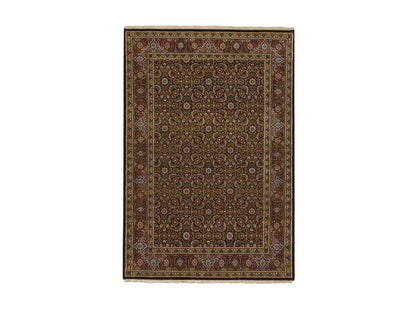 Herati Fine Oriental hand-knotted wool rug in Black & Red, 4' x 6'5" — SKU O065120