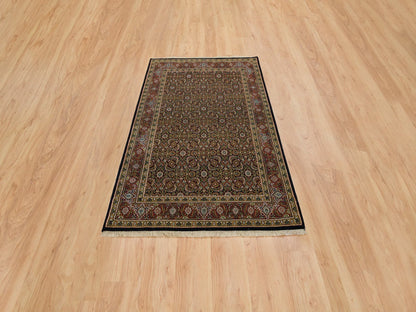 Black 4'0" x 6'5" Fine Oriental Hand knotted Wool Rug - Sku: O065120