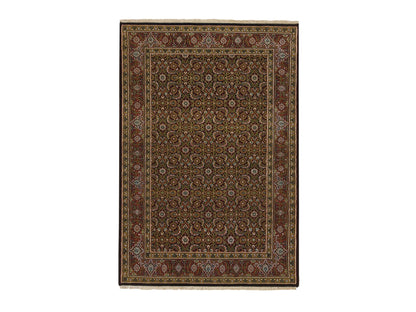 Black 4'0" x 6'2" Fine Oriental Hand knotted Wool Rug - Sku: O065122